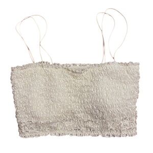 Gilly Hicks Bralette Cream Smocked Crop